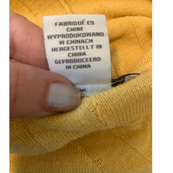 Rachel Zoe yellow v neck sweater size Small - Picture 10 of 11